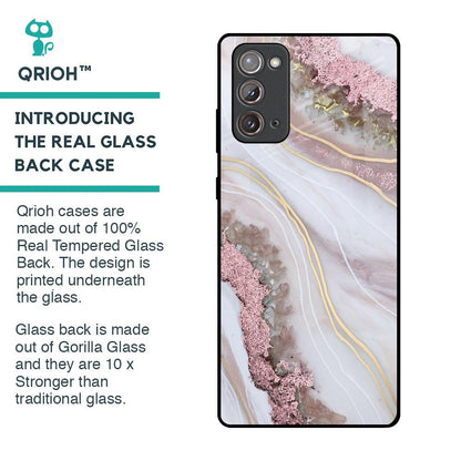 Pink & Gold Gllitter Marble Glass Case for Samsung Galaxy Note 20