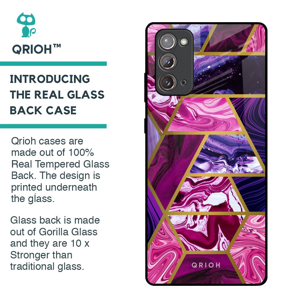 Electroplated Geometric Marble Glass Case for Samsung Galaxy Note 20