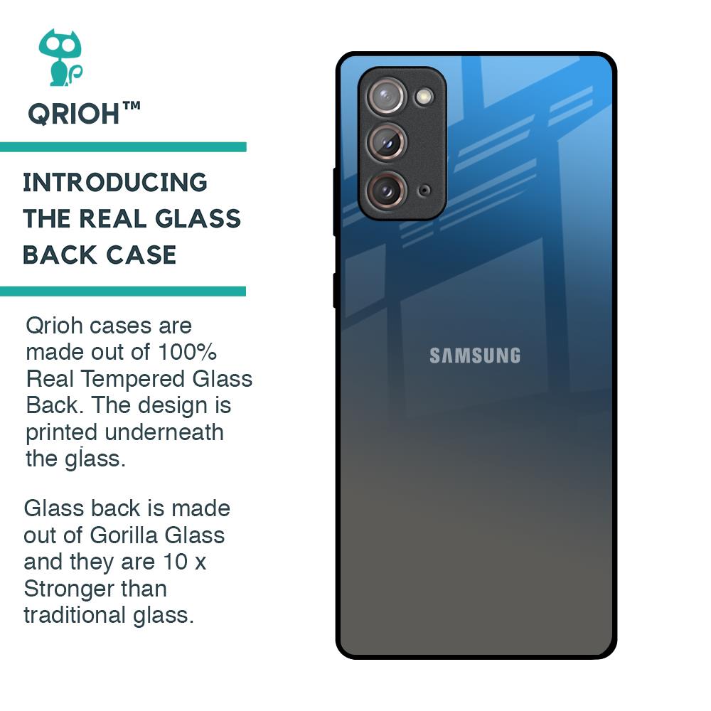 Blue Grey Ombre Glass Case for Samsung Galaxy Note 20