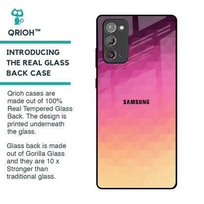 Geometric Pink Diamond Glass Case for Samsung Galaxy Note 20