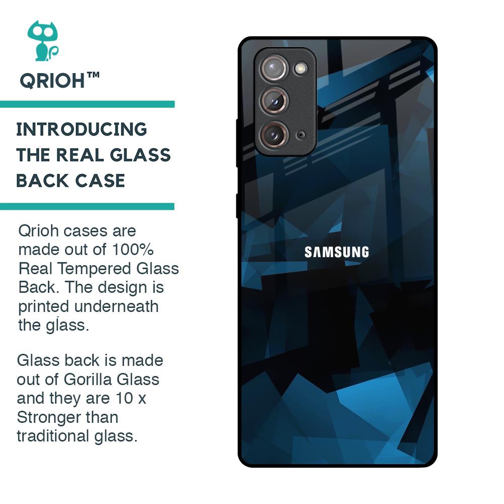 Polygonal Blue Box Glass Case For Samsung Galaxy Note 20