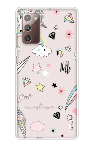 Unicorn Doodle Samsung Galaxy Note 20 Back Cover