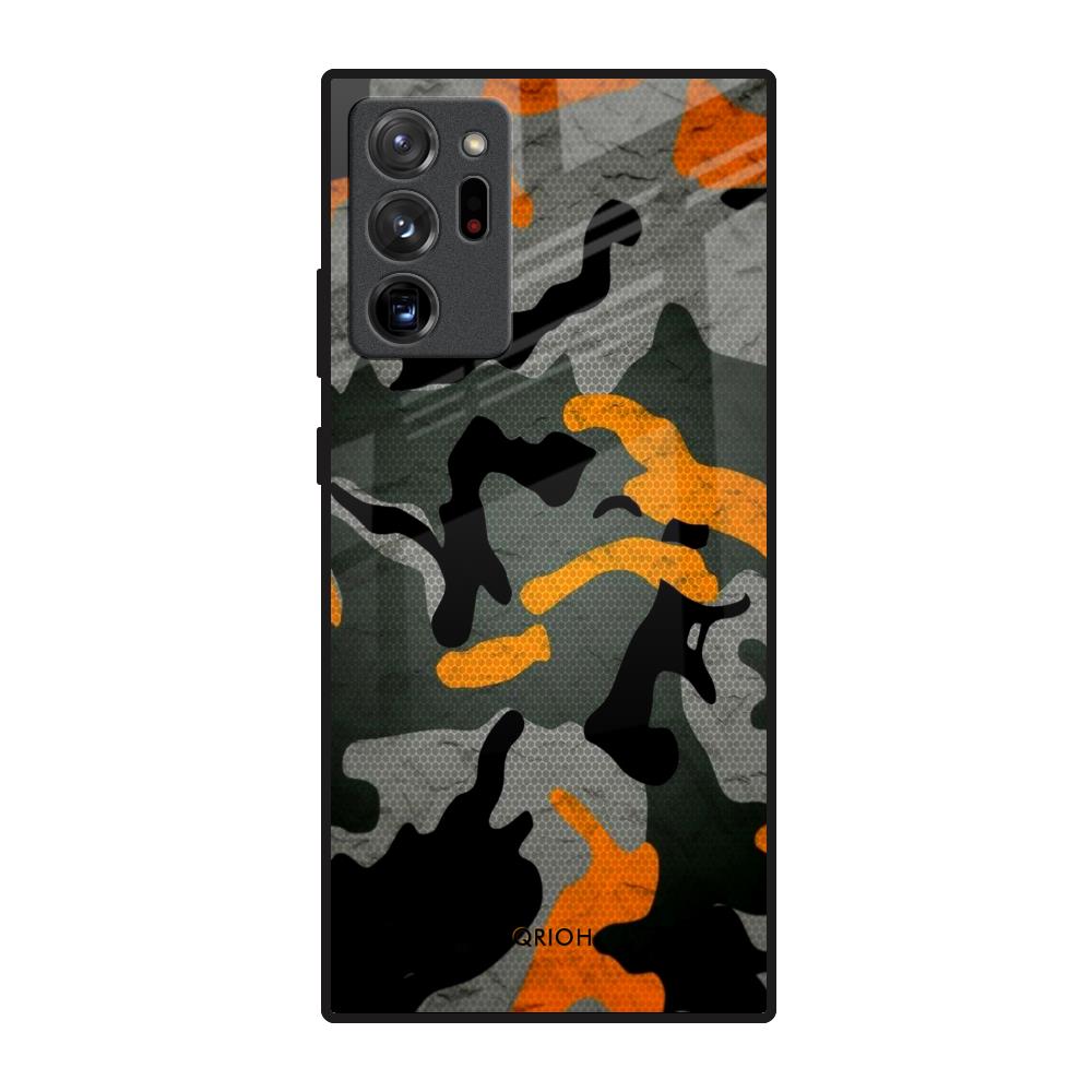 Camouflage Orange Samsung Galaxy Note 20 Ultra Glass Back Cover Online