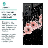 Floral Black Band Glass Case For Samsung Galaxy Note 20 Ultra