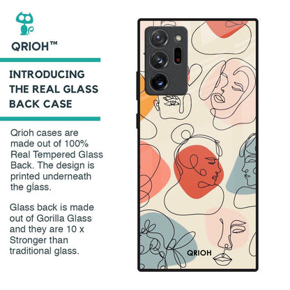 Abstract Faces Glass Case for Samsung Galaxy Note 20 Ultra