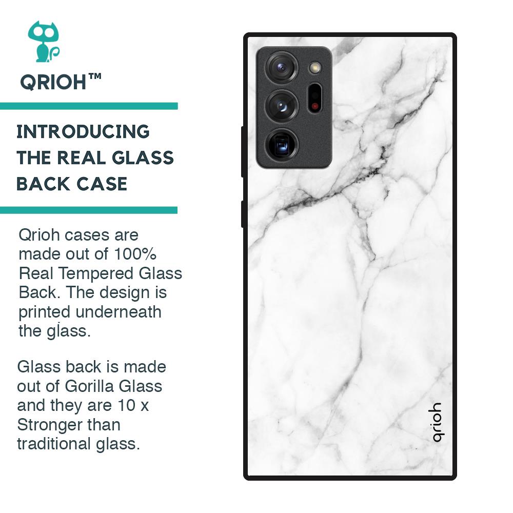 Modern White Marble Glass Case for Samsung Galaxy Note 20 Ultra