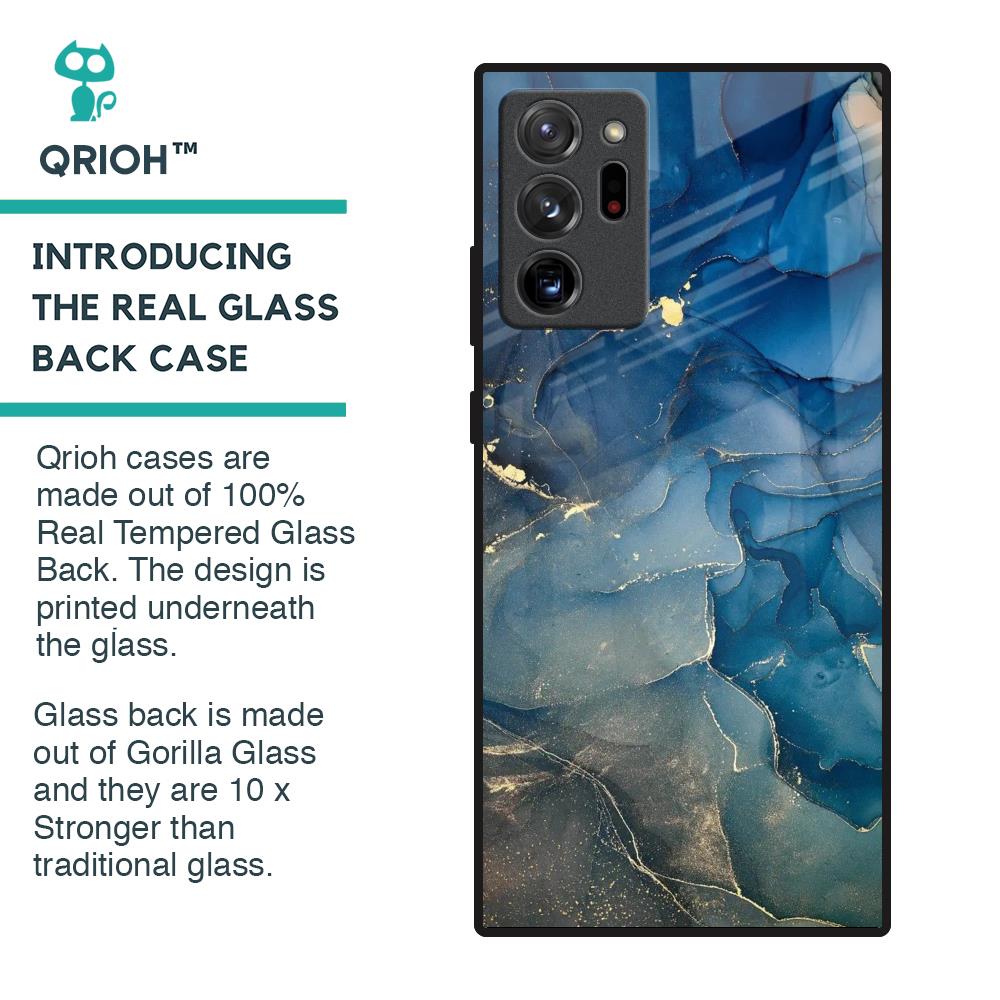 Blue Cool Marble Glass Case for Samsung Galaxy Note 20 Ultra