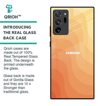 Orange Curve Pattern Glass Case for Samsung Galaxy Note 20 Ultra