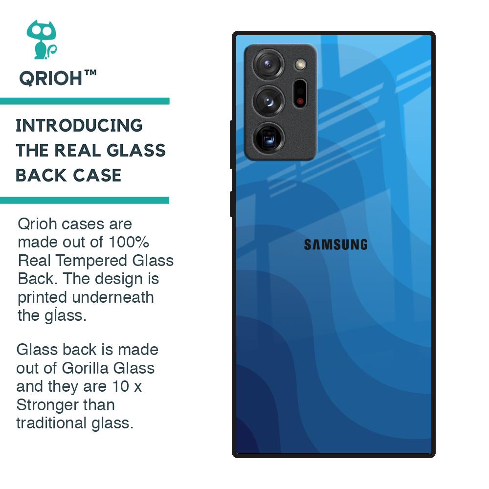 Blue Wave Abstract Glass Case for Samsung Galaxy Note 20 Ultra