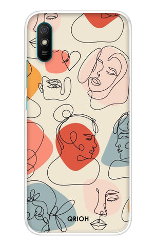 Abstract Faces Redmi 9A Back Cover