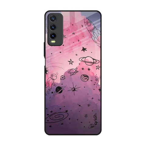 Space Doodles Vivo Y20 Glass Back Cover Online