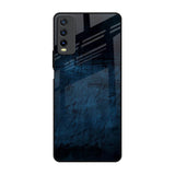 Dark Blue Grunge Vivo Y20 Glass Back Cover Online