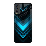 Vertical Blue Arrow Vivo Y20 Glass Back Cover Online