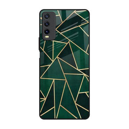 Abstract Green Vivo Y20 Glass Back Cover Online