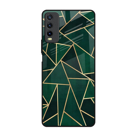 Abstract Green Vivo Y20 Glass Back Cover Online