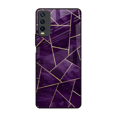 Geometric Purple Vivo Y20 Glass Back Cover Online
