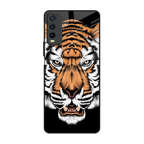 Angry Tiger Vivo Y20 Glass Back Cover Online
