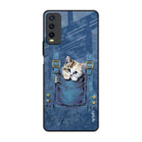 Kitty In Pocket Vivo Y20 Glass Back Cover Online