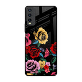 Floral Decorative Vivo Y20 Glass Back Cover Online
