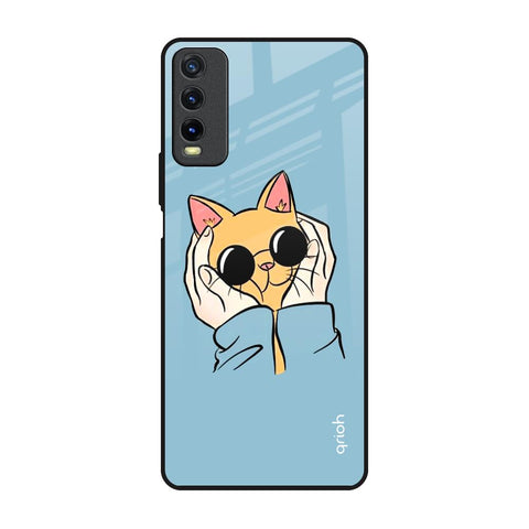 Adorable Cute Kitty Vivo Y20 Glass Back Cover Online