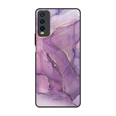 Purple Gold Marble Vivo Y20 Glass Back Cover Online
