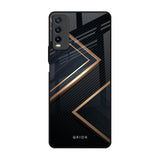 Sleek Golden & Navy Vivo Y20 Glass Back Cover Online