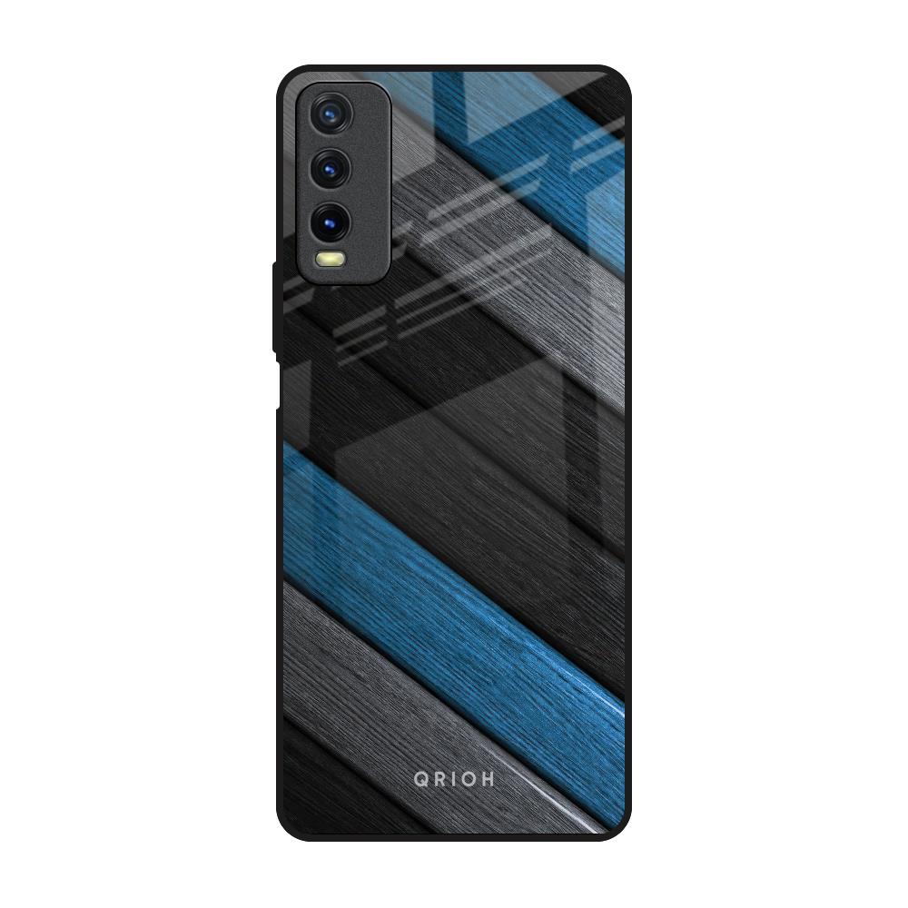 Multicolor Wooden Effect Vivo Y20 Glass Back Cover Online