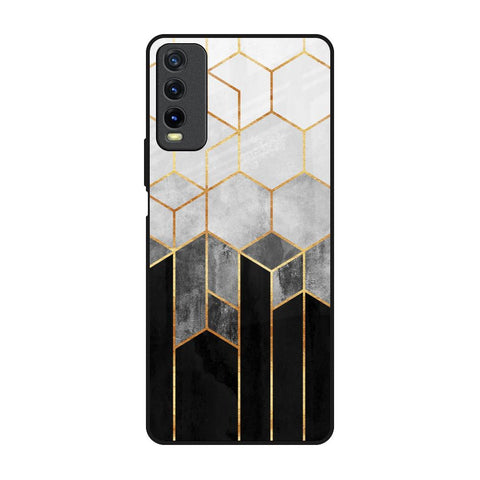 Tricolor Pattern Vivo Y20 Glass Back Cover Online