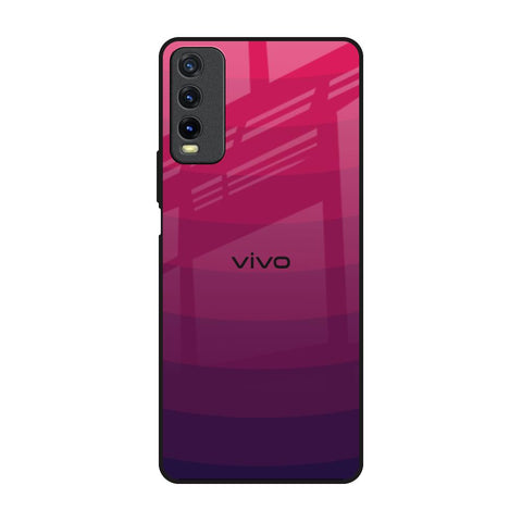 Wavy Pink Pattern Vivo Y20 Glass Back Cover Online