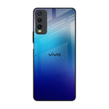 Blue Rhombus Pattern Vivo Y20 Glass Back Cover Online