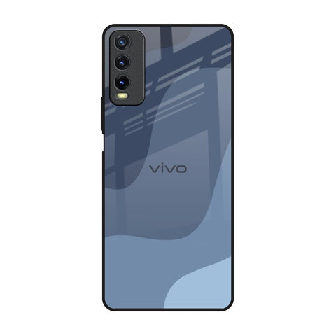 Navy Blue Ombre Vivo Y20 Glass Back Cover Online