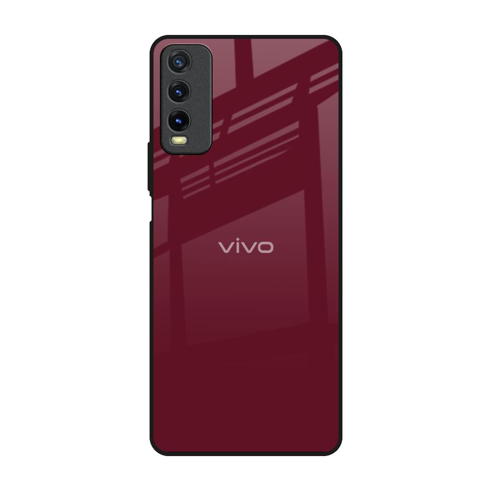 Classic Burgundy Vivo Y20 Glass Back Cover Online