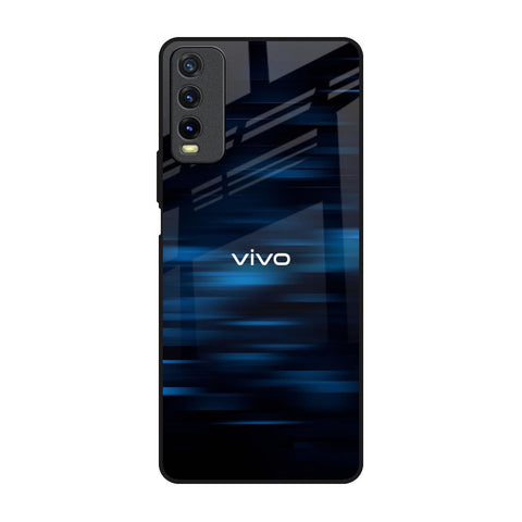 Blue Rough Abstract Vivo Y20 Glass Back Cover Online