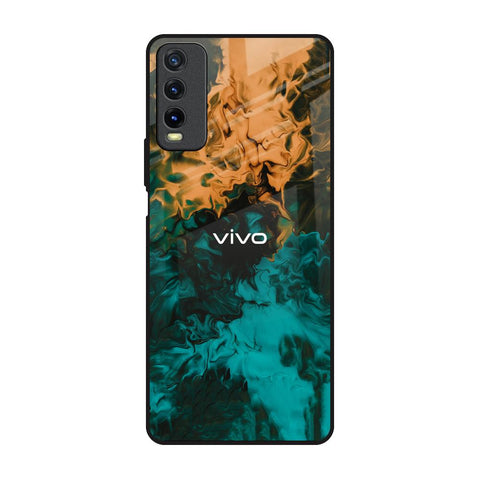 Watercolor Wave Vivo Y20 Glass Back Cover Online