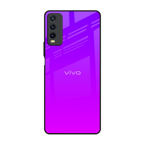Purple Pink Vivo Y20 Glass Back Cover Online