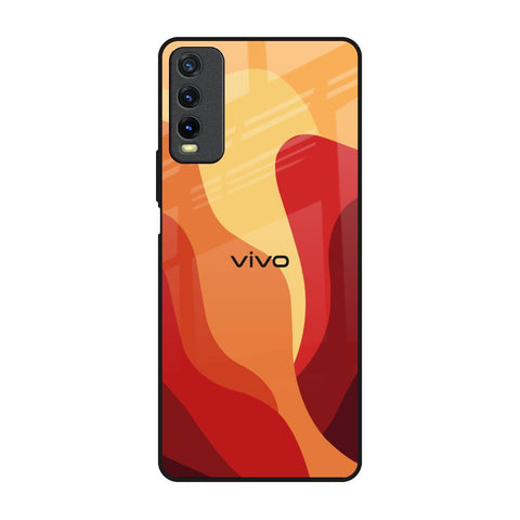 Magma Color Pattern Vivo Y20 Glass Back Cover Online