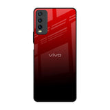 Maroon Faded Vivo Y20 Glass Back Cover Online