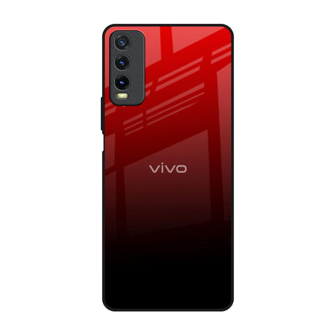 Maroon Faded Vivo Y20 Glass Back Cover Online
