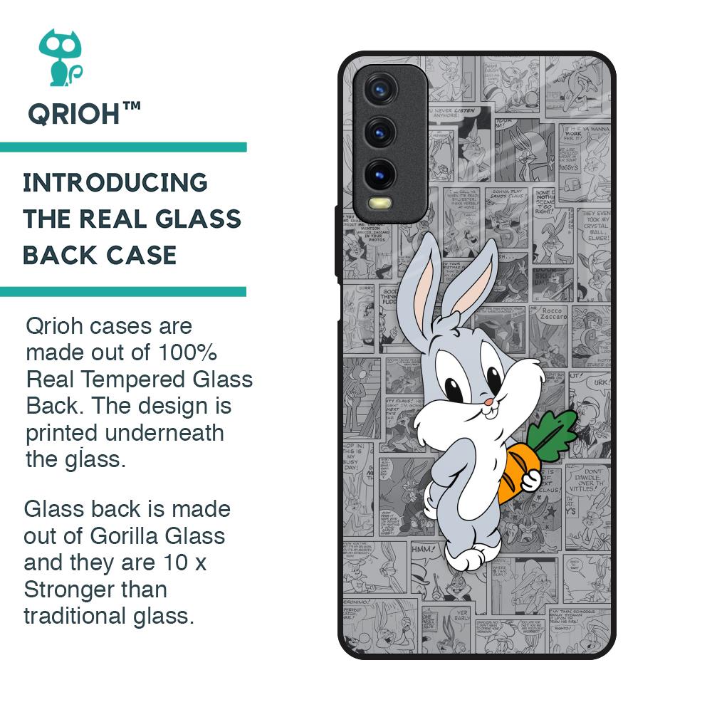 Cute Baby Bunny Glass Case for Vivo Y20