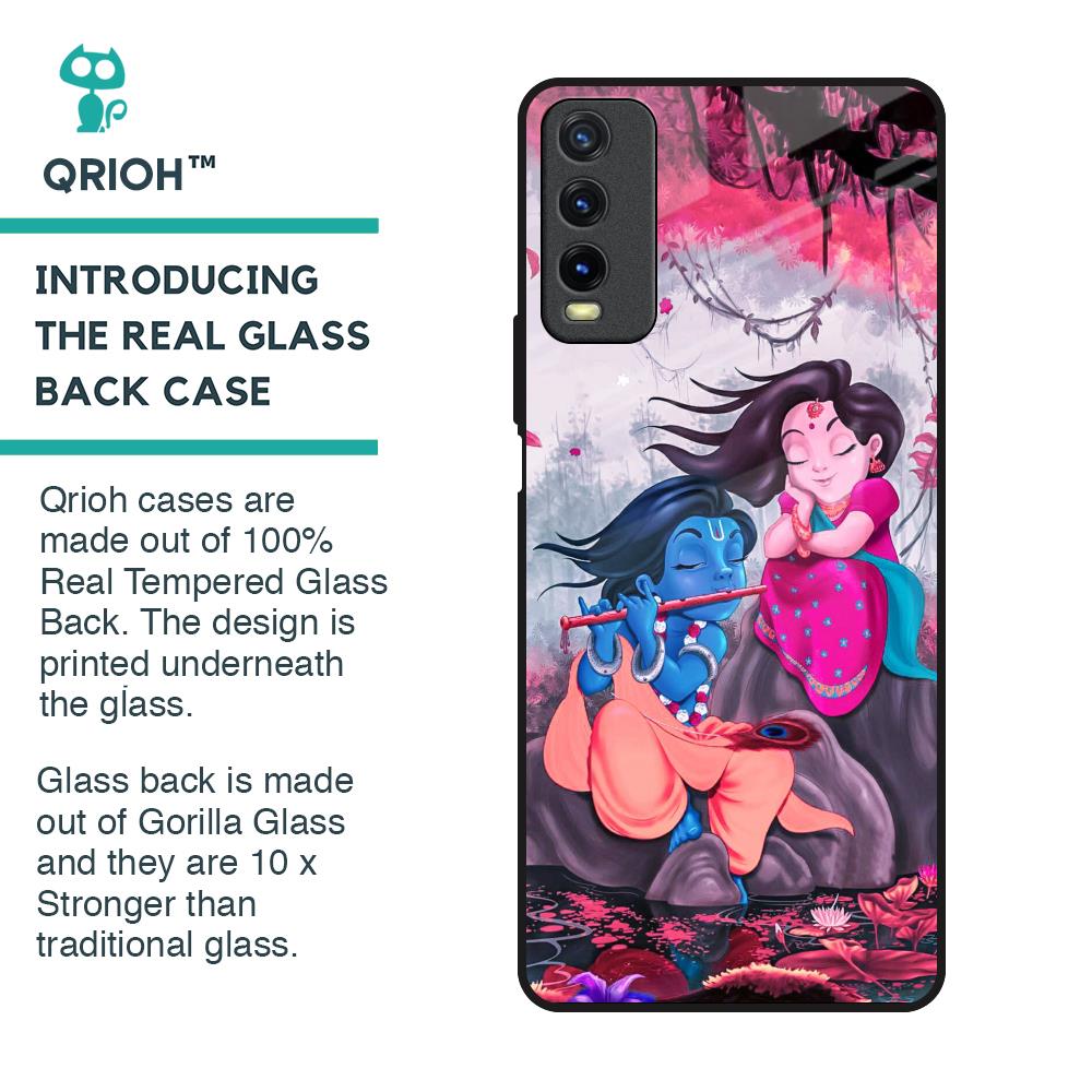 Radha Krishna Art Glass Case for Vivo Y20