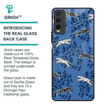 Blue Cheetah Glass Case for Vivo Y20