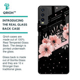 Floral Black Band Glass Case For Vivo Y20