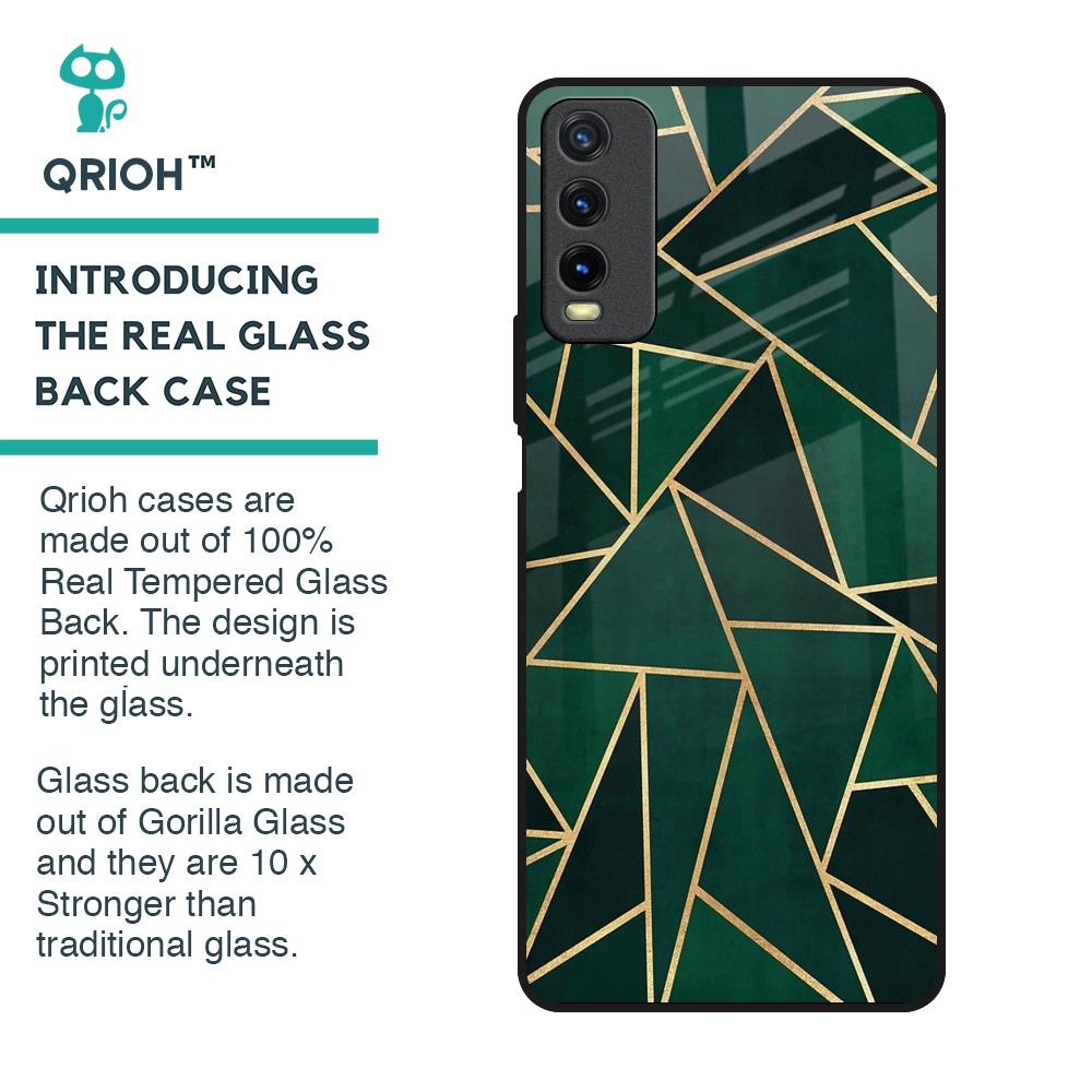 Abstract Green Glass Case For Vivo Y20