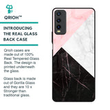 Marble Collage Art Glass Case For Vivo Y20