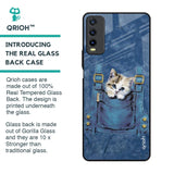 Kitty In Pocket Glass Case For Vivo Y20