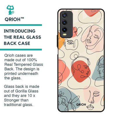 Abstract Faces Glass Case for Vivo Y20