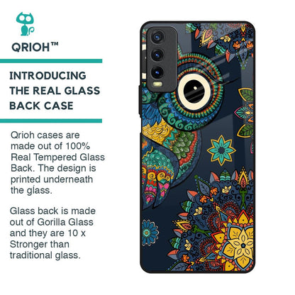 Owl Art Glass Case for Vivo Y20