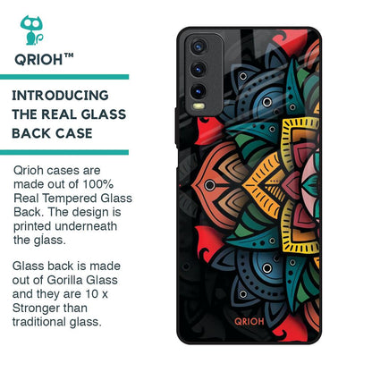 Retro Gorgeous Flower Glass Case for Vivo Y20