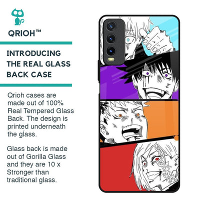 Anime Sketch Glass Case for Vivo Y20