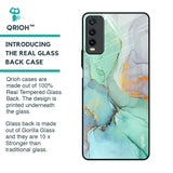 Green Marble Glass Case for Vivo Y20